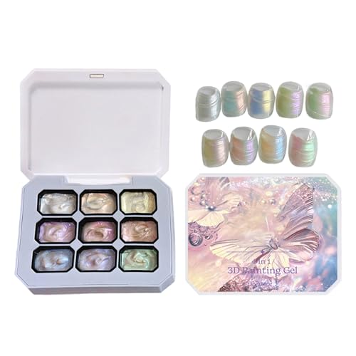 Gel para uñas con pincel | 9 colores degradados para colorear gel,para mujeres y niñas casa viaje regalo tratamiento principiantes