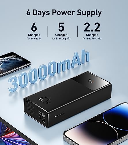 Baseus PPXJ30 30000Mah Portable Charger, 22.5W Power Bank Fast Charging Battery Pack With 2 Usb-A, 1 Usb-C And 1 Micro Usb Ports Compatible thumb #1
