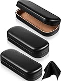 3 Pieces Black Hard Shell Glasses Case Portable Hard Eyeglasses Case Pocket Size Sunglasses Case for Men Women Student