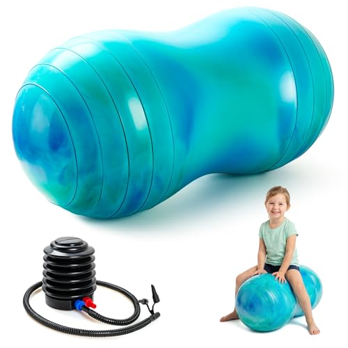 EVERICH TOY Peanut Ball for Kids 18 Anti-Burst Autism Sensory Exercise Ball for Physical Therapy Balance Training & Yoga Bouncy Ball Chair for Boys and Girls.
