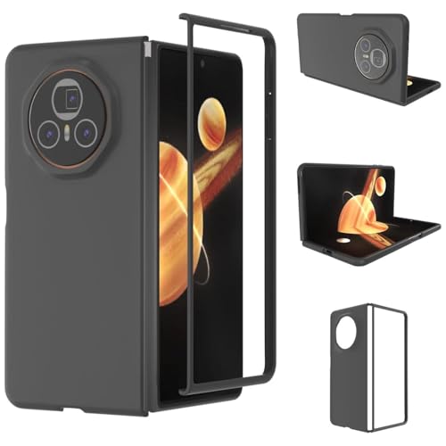 Verco Kompatibel mit Honor Magic V3 Hülle Matte Rückschale Schutzhülle für Magic V3 Case Silikon Handyhülle - Schwarz