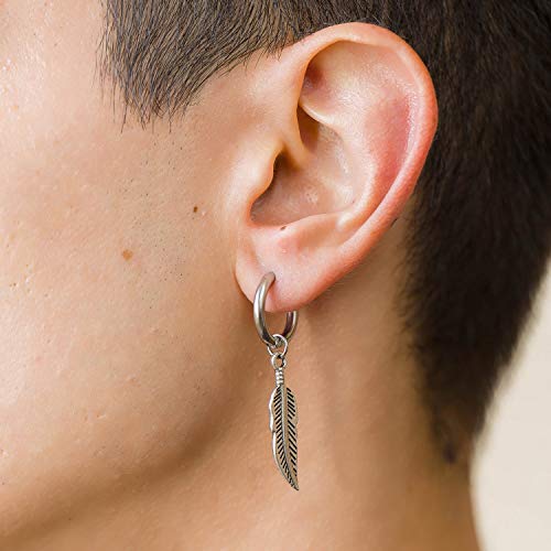 Brinco Masculino Penas - 1 peça (Não é o par)