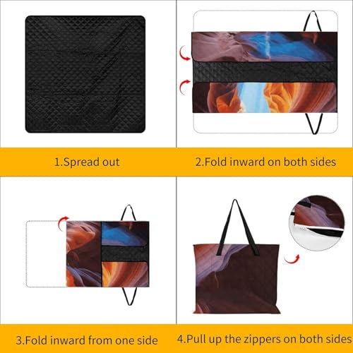 Couverture de plage imperméable et pliable motif canyon pour camping - 5
