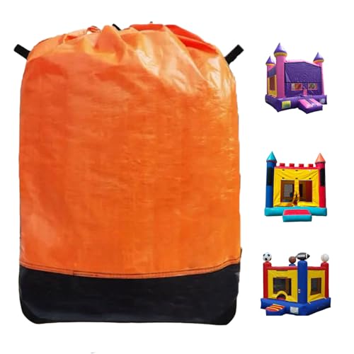 Image of Bounce House Storage Bag, Heavy Duty Water-Resistant Inflatable Storage Bag with Drawstring, Orange, Flat 39" x 47"