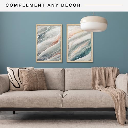 MCS Studio Gallery 20x30 Poster Frame Natural Woodgrain, Vertical & Horizontal Wall Hanging Large Picture Frame for Photos, Posters & Art Prints (2-Pack)