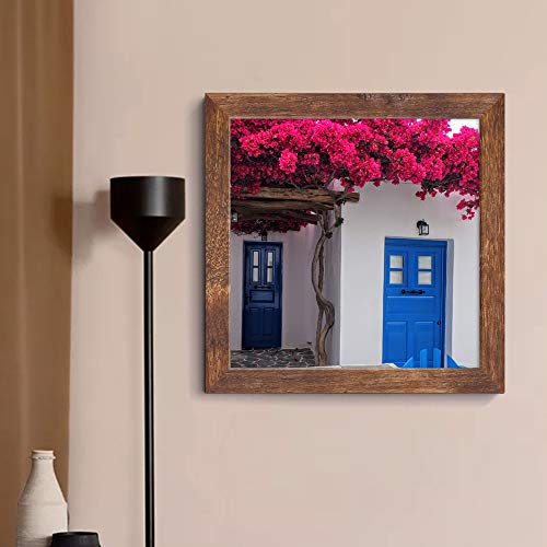 12X12 Frame Wood Set Of Two, Rustic Square Frame For Wall Mount & Tabletop 12X12 Picture Frame Mounting Hardware Included #TOP5