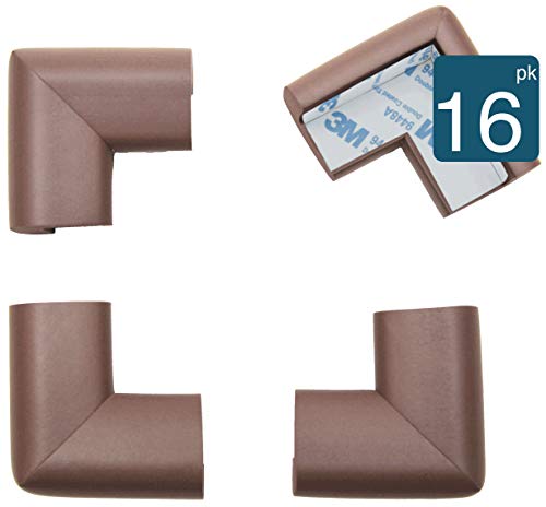 Roving Cove Corner Bumpers, Corner Protector, Table Corner Edge Guards, 3M Pre-Taped, 16pc