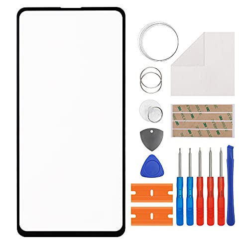 Duotipa Pantalla de cristal frontal de reparación compatible con Xiaomi Mi 9T M1903F10G de 6,39 pulgadas + herramientas (sin pantalla ni digitalizador táctil)