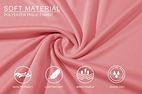 Magcomsen Mens Performance Polo Shirts Short Sleeve Dry Fit Breathable Activewear Polo Shirt Lightweight Sports Tops Training Shirts Gray Pink M #TOP5