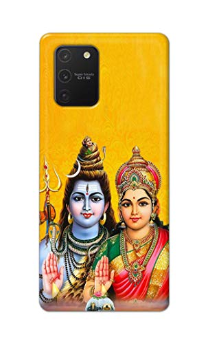 Image of PRINTFIDAA God Shiva Parvati Yellow Background Printed Designer Hard Back Case Cover for Samsung Galaxy Note 10 Lite /Samsung A81 / SM-N770F / DS -(XQ) MVN1008