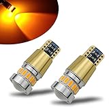 iBrightstar Newest 12-24V Super Bright 194 168 175 2825 W5W T10 LED Bulbs with projectors For Car Interior Dome Map Door Courtesy License Plate Side Marker Lights,Amber Yellow