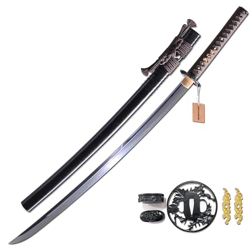 Murasame 41'' Katana Sword T10 Steel Clay Tempered Razor Sharp Real Hamon Full Tang Nihonto cover