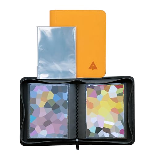 Rieton Jumbo Card Binder L – Holds 100 Jumbo Cards Size L, Side-Loading Album for Oversized Cards (5.4″ × 7.4″) -Yellow