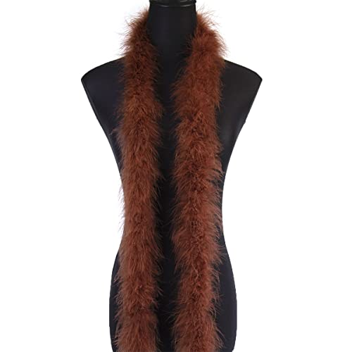 2 Yards 20g Coffee Fluffy Marabou Feather Boa for DIY Craft Sewing Trim Home Wedding Party Christmas Decoration