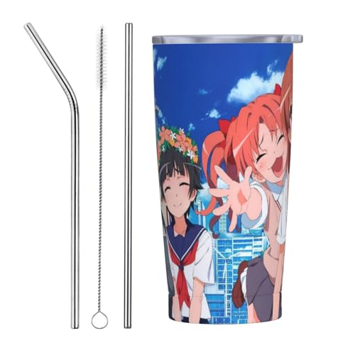 For ƂȊw̒dCi14j Xg[&Xg[uVt }OJbv R[q[Jbv 600ML RrjJbv ^u[ XeX ۗ ۉ ԗp Wt ^  e Straw Three-piece Set