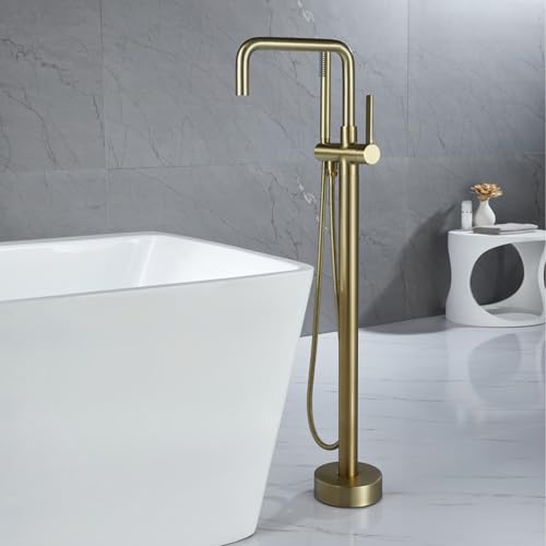 Mitigeur de baignoire autoportant en finition noire mate pour salle de bains
