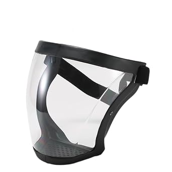 Full-Face Transparent Protection Mask with Adjustable Buckle - Reusable and Heat-Resistant Facial Shield for Safety in Work, Out