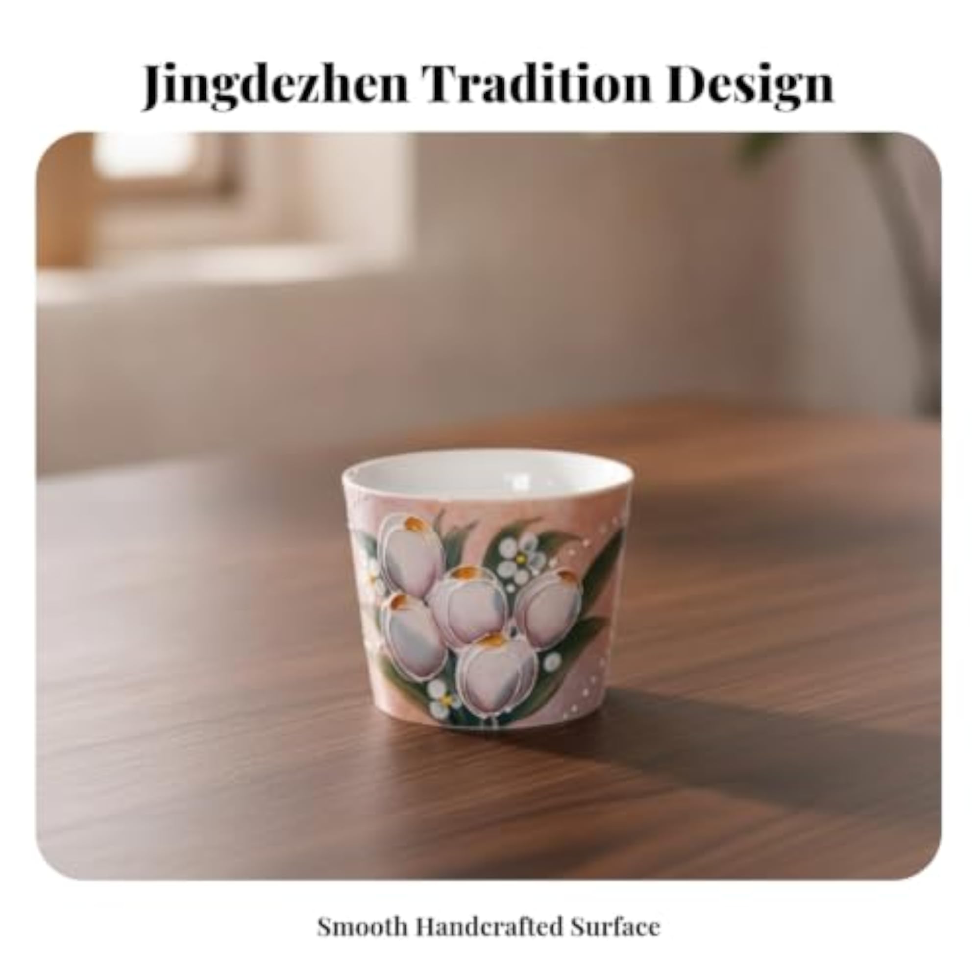Floral Ceramic Tea Cup, Elegant Yellow Iris for Art Lovers