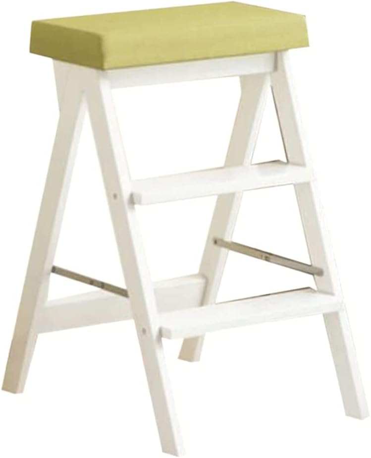 Solid Wood Step Ladders, Home Space-Saving Folding Ladde, Easy to Store Step Ladders, Easy to Store, 330lb Load-Bearing