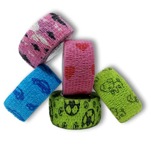 LisaCare Kinderpflaster selbsthaftend - 5 Rollen Erste Hilfe Kinder Finger Pflaster stripes - Kinder Pflaster wasserfest sensitiv perfekt zum trösten - Größe wählbar (2,5cm) Cover