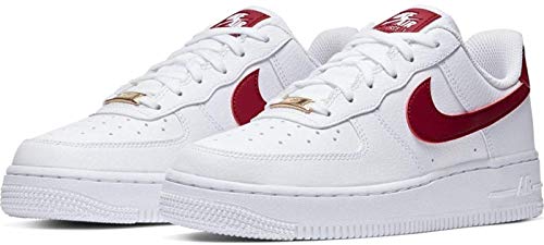Image of Nike WMNS Air Force 1 '07, Women's Basketball Shoes, White Noble Red White, 8.5 US