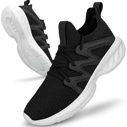 Image of Pujcs Men's Slip on Walking Shoes Athletic Non Slip Tennis Running Shoes | Lightweight Breathable Sneakers for All Day Standing,Shock Absorbing Man Footwear for Gym,Travel & Work