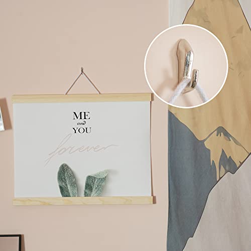 Image of Push Pin Picture Hooks Push Pin Hanger Picture Hanging Nails for Home Office Fabric Wall Wooden,15 Pack (Silver)