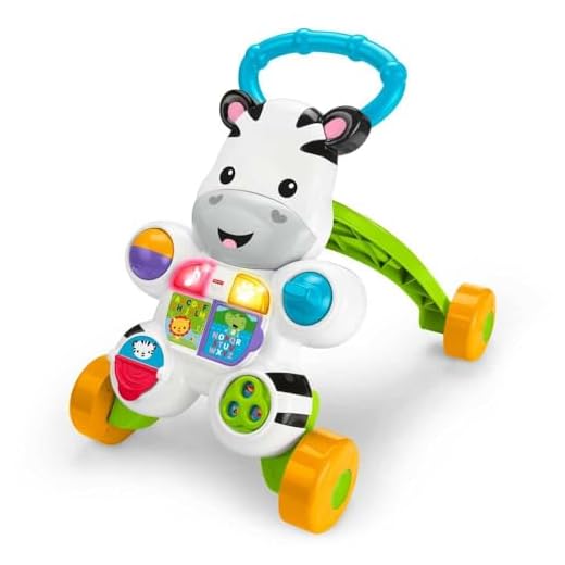 FISHER-PRICE, Andador e Apoiador para bebês, Formato Zebra, Com Sons Educativo, a partir de 6 meses