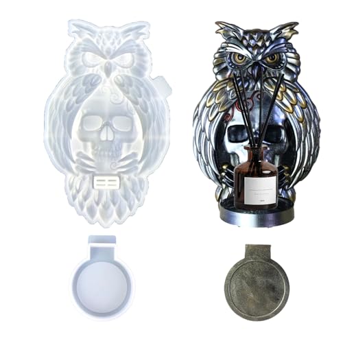 Owl Candle Holder Mold, 3d Silicone Resin, Jar Cast for Art Crafts, Functional Wedding and Home Table Decor to Express Your Creativity 3.46x2.95x0.55 Inches