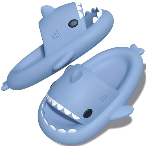 TOPALL Ciabatte Squalo,Pantofole Squalo Donna Uomo, Ciabatte Casa Simpatiche Vertenti,Antiscivolo Morbide Pantofole per Inter ed Piscina Mare Doccia Bambina/Ragazzo/Unisex Estive