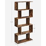 VASAGLE Bookcase, 5-Tier Bookshelf, Display Shelf and Room Divider, Freestanding Decorative Storage Shelving, Rustic Brown ULBC62BX, 27.6”L x 9.4”W x 62.6”H (70 x 24 x 159 cm) - Image 3