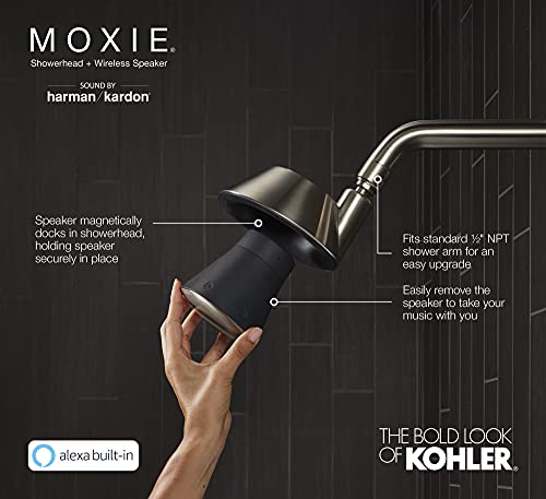 KOHLER-Moxie-Alexa-Enabled-Showerhead-Bluetooth-Shower-Speaker-Shower-Radio-Rechargeable-Speaker-Portable-Speaker-175-GPM-K-28238-GKA-CP-Polished-Chrome