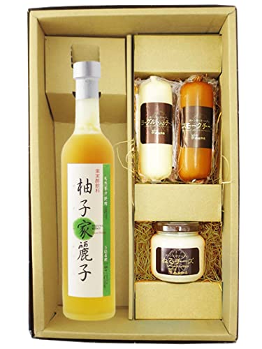 〔セット商品〕柚子家麗子 (ゆずやれいこ) 500ml + チーズ(スモーク・ヨーグルト・ぬるチーズ スモーク)3個セット