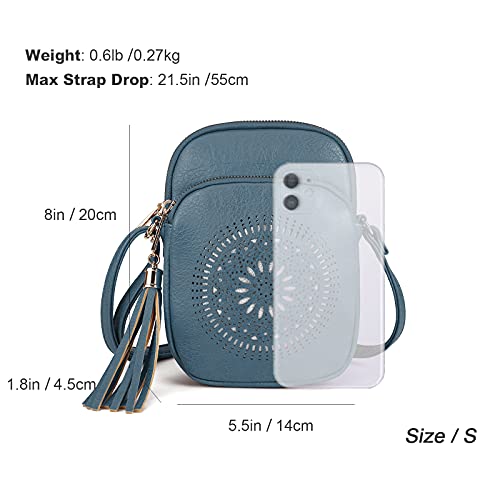 Image of AFKOMST Small Crossbody Phone Purse for Women, Triple-Zip Compartments