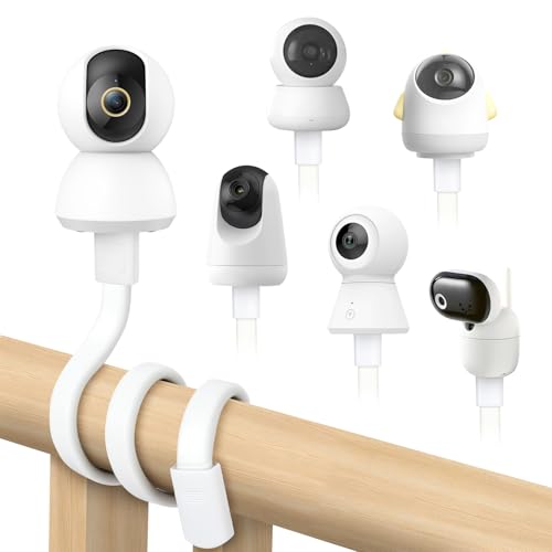 OFFCUP Soporte Camara Vigilancia Bebe, Universal Flexible Soporte para Cámara y Ajustable con Tornillo 1/4', Soporte para Monitor para Bebés para Cuna Mesa Habitación (Recto)