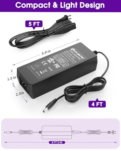Image of HitLights 12V 96W Power Supply Adapter, UL-Listed 100-240V 50-60Hz AC to DC 12V 8A Transformer Charger Compatible with LED Strip Lights, CCTV & Other Low Voltage Devices