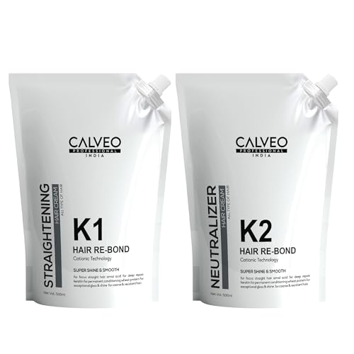 Calveo HAIR RE-BOND Moisturizing & Straightening Hair kit For Women & Men | For All Types of Hair | Enriched With Keratin, Vitamin’s and Organic Oils | Hair Styling Cream | Sulphate and Paraben Free