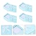 COOLHIYA 16pcs Sky-blue European Style Ring Box with Bowknot Design Fashion Jewelry Storage Case for Women Brides Earring and Necklace Organizer for Wedding and Daily Use