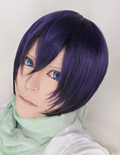 Noragami Yato Yaboku Short Purple&Black Anime Cosplay Party Wig