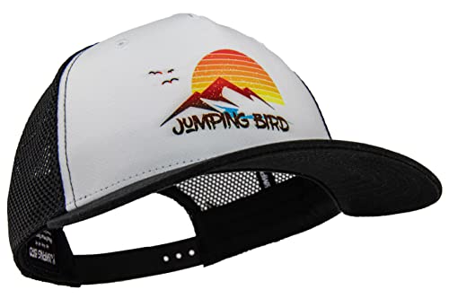Jumping Bird Trucker Cap (Schwarz/Weiß) • Mesh Cap für Herren & Damen...