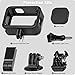 FitStill Protective Accessories Kit Frame Mount Housing Case Compatible with Go Pro Hero 13/12/11/10/9 Black, Vlog Cage with Cold Shoe Adapter &Side Cover&Lens Caps&Quick Pull Movable Socket and Screw