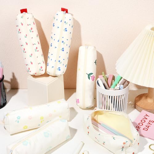 6 Pcs Makeup Bag Preppy Cosmetic Bag Bulk Floral Makeup Pouch Personalize Travel Toiletry Bag Organizer Cute DIY Makeup Brushes Storage Bag for Women2