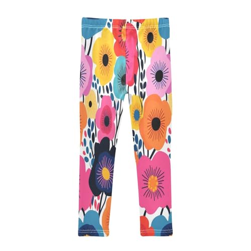 Bolaz Toddler Girls Leggings Printed Yoga Pants Leggings Colorful Cute Flower for Kids2