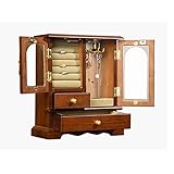 ✦ [Flanellfutter] Unsere Schmuckkiste besteht aus hochdichtem Brett an der Außenseite und des Flanells innen. Es bietet einen qualitativ hochwertigen Schutz für Ihren Edelschmuck, um Kratzer und Beschädigungen zu vermeiden. Mit einem Griff kann es angehoben, leicht zu tragen und zum Reisen geeignet.