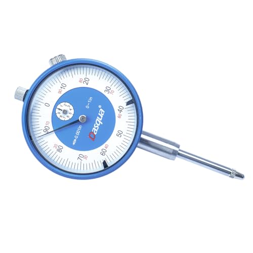 Dasqua Dial Indicator 0-1" | 0.001" Graduation Hardened Steel – Lug Back Style Precision Gauge, ±0.001″ / ±0.002″ Accuracy, Stable High Accuracy, Comes with Protective Flannelette Bag by Dasqua - Used condition - US$19.52