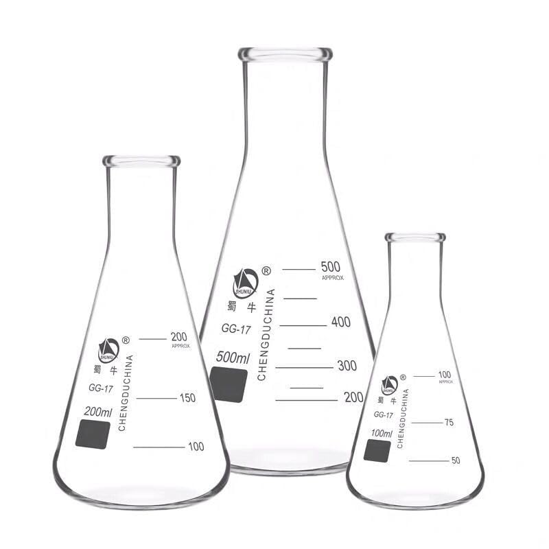 Beuta Erlenmeyer in Vetro Borosilicato 3.3 Graduata Collo Stretto o Bocca Larga Resistente al Calore Vetreria da Laboratorio 50–5000ml(Flared mouth 5000ml)