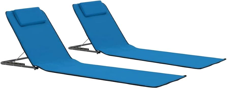 cozihabi Liegestuhl für den Garten, 160 x 53 x 47 cm, Blau, 2 Stück, Stoff, für den Außenbereich, faltbar, mit Rückenlehne und Aufbewahrungstasche, Sonnenliege, einfache Aufbewahrung Garten