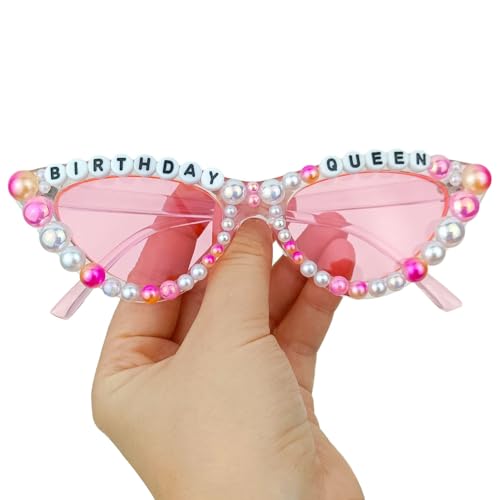 Birthday Queen Sunglasses for Happy Birthday Party Gifts，Birthday Glasses for Women，Cat Eye Birthday Girl Sunglasses3