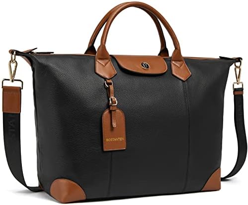 BOSTANTEN Travel Bag for Women Leather Duffle Bag Business Tote Bag Overnight Weekender Bag Oversized Duffel