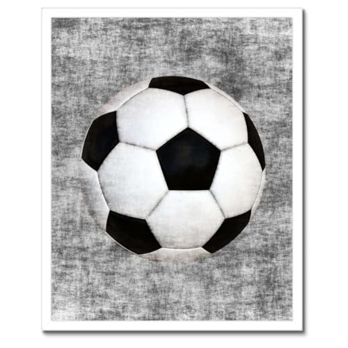 Football affiche d'art avec encadrement noir haut de gamme décoration murale design 40x50 cm